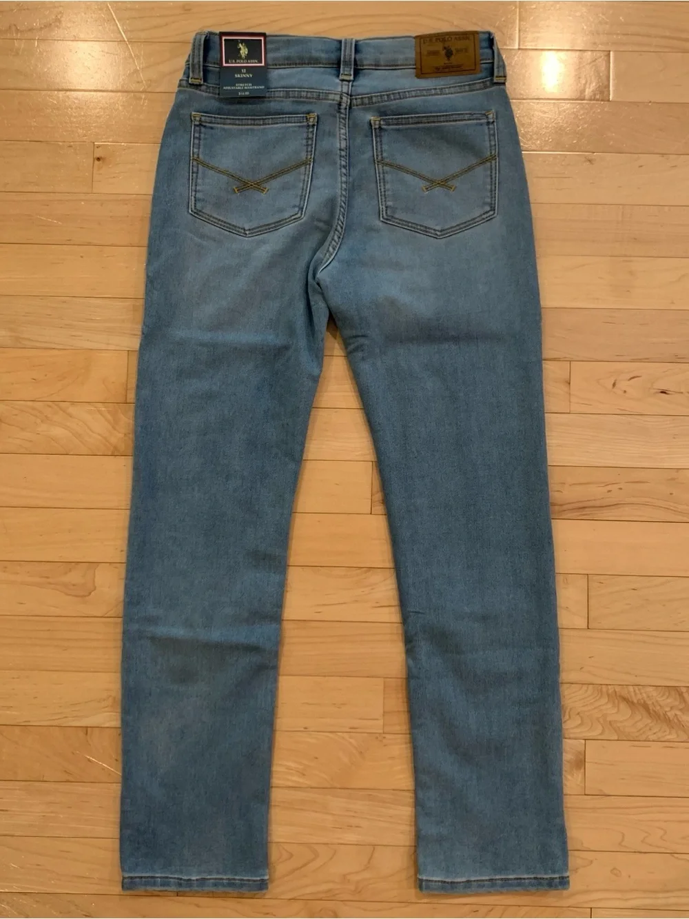 U.S. Polo Assn. Skinny Jeans Youth Boys Size 12 Light Wash New with Tags Set